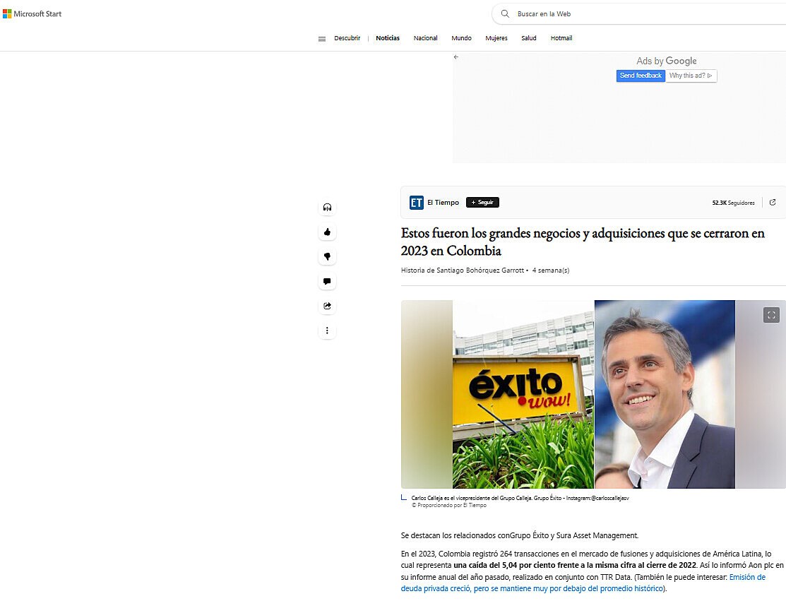 Estos fueron los grandes negocios y adquisiciones que se cerraron en 2023 en Colombia